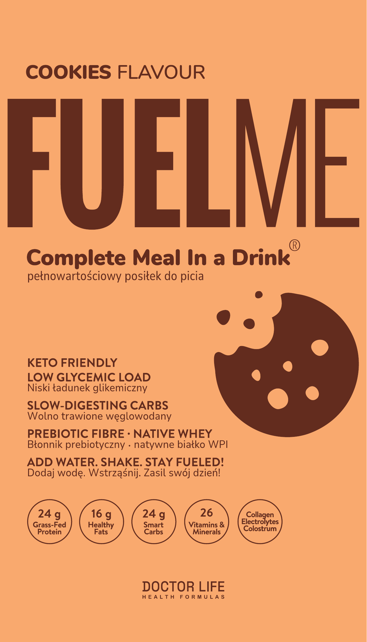 FUELME Cookies 90 g sachet — front packaging artwork